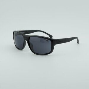 Carrera 8038/S 0807 IR Sunglasses Black Rectangle Frame, Grey Lenses